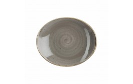 Stonecast Peppercorn Grey Oval Coupe Plate