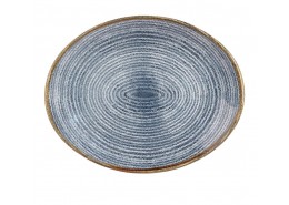 Homespun Slate Blue Oval Plate