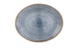 Homespun Slate Blue Oval Plate