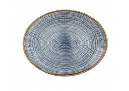 Homespun Slate Blue Oval Plate