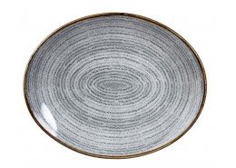 Homespun Stone Grey Oval Coupe Plate
