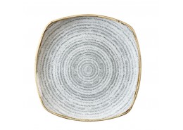 Homespun Stone Grey Square Plate
