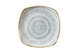 Homespun Stone Grey Square Plate