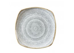 Homespun Stone Grey Square Plate