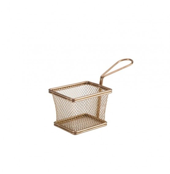 Serving Fry Baskets Rectangular Copper
