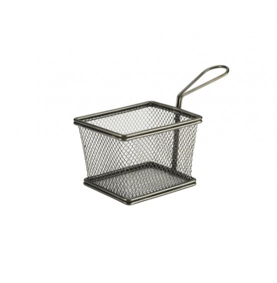 Serving Fry Baskets Rectangular Black