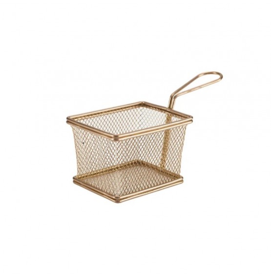 Serving Fry Baskets Rectangular Copper