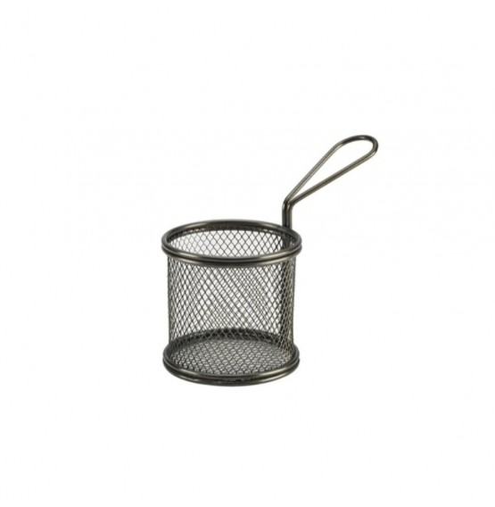 Serving Fry Baskets Round Black
