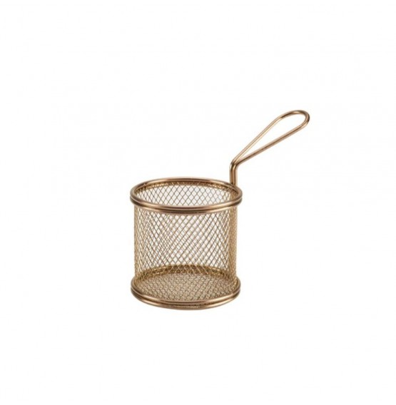 Serving Fry Baskets Round Copper