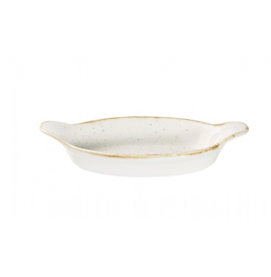Stonecast Barley White Intermediate Oval Eared Dish