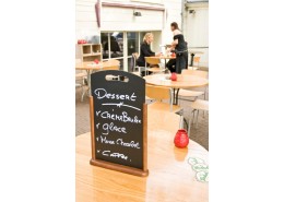 Large Table Chalk Board Dark Wood