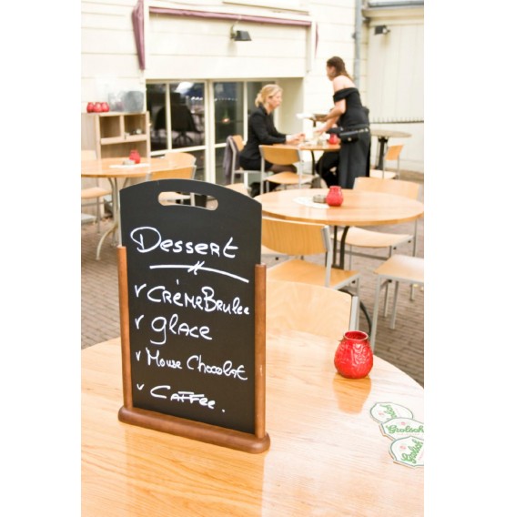 Large Table Chalk Board Dark Wood