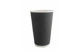 Triple Wall Black Ripple Hot Paper Cup