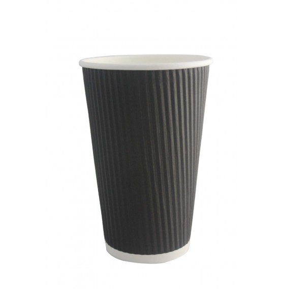 Triple Wall Black Ripple Hot Paper Cup