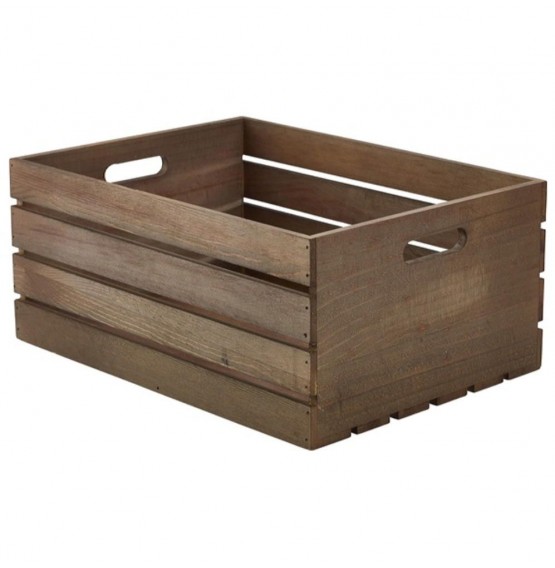 Wooden Crate Dark Rustic Finish