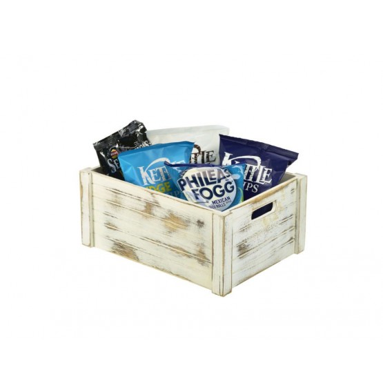 Wooden Crate White Wash Finish