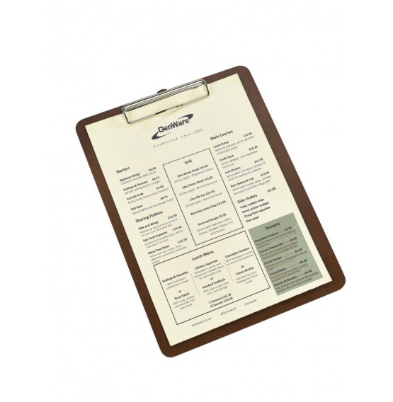 Wooden Menu Clipboard