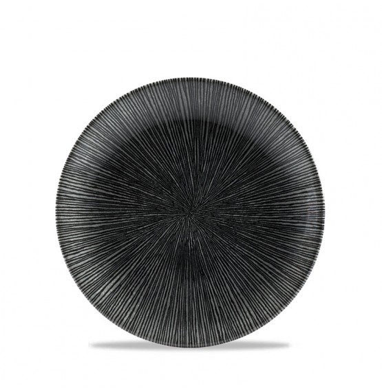 Agano Black Coupe Plate