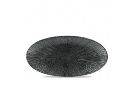 Agano Black Chefs' Oval Plate