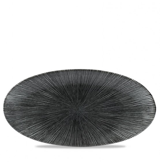 Agano Black Chefs' Oval Plate
