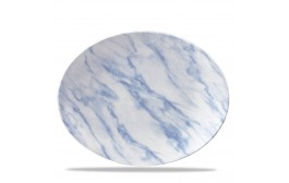 Textured Prints Blue Marble Oval Coupe Plate