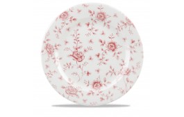 Vintage Prints Cranberry Rose Chintz Oval Coupe Plate