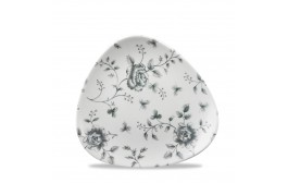 Vintage Prints Grey Rose Chintz Triangle Plate
