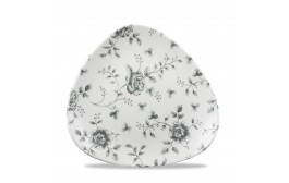 Vintage Prints Grey Rose Chintz Triangle Plate