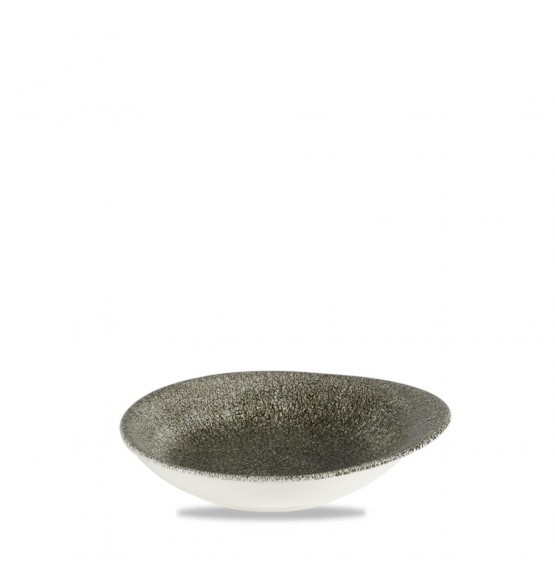 Raku Quartz Black Round Dish