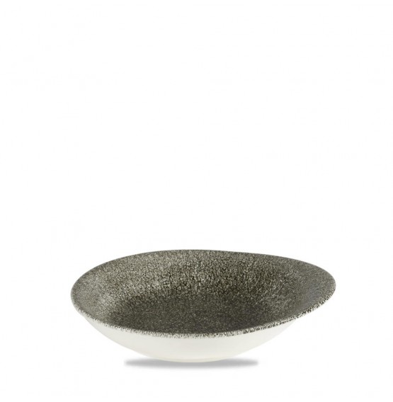 Raku Quartz Black Round Dish