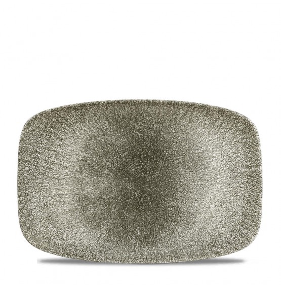 Raku Quartz Black Chefs' Oblong Plate No.8