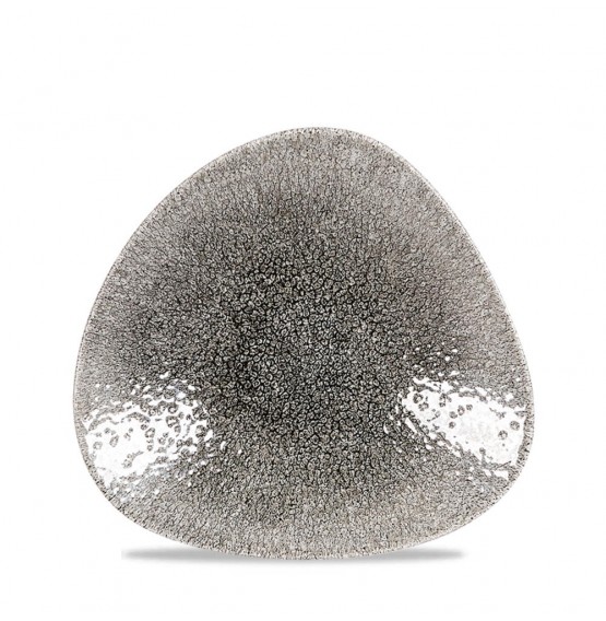 Raku Quartz Black Triangle Shallow Bowl