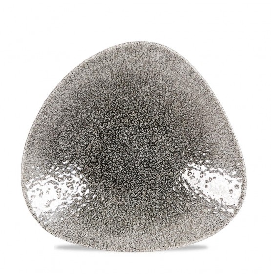 Raku Quartz Black Triangle Shallow Bowl