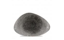 Raku Quartz Black Chefs' Triangle Plate