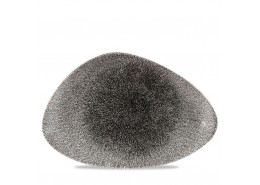 Raku Quartz Black Chefs' Triangle Plate