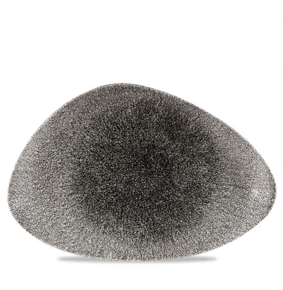 Raku Quartz Black Chefs' Triangle Plate