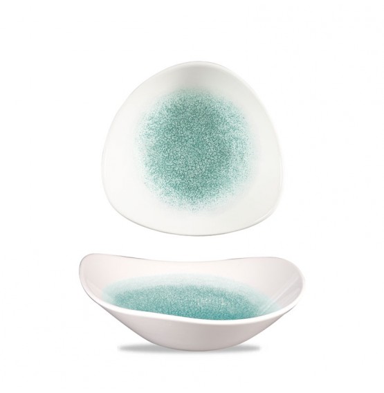 Raku Jade Green Triangle Bowl