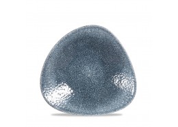 Raku Topaz Blue Triangle Shallow Bowl