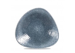 Raku Topaz Blue Triangle Shallow Bowl