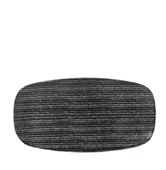 Homespun Charcoal Black Chef's Oblong Plate No.3