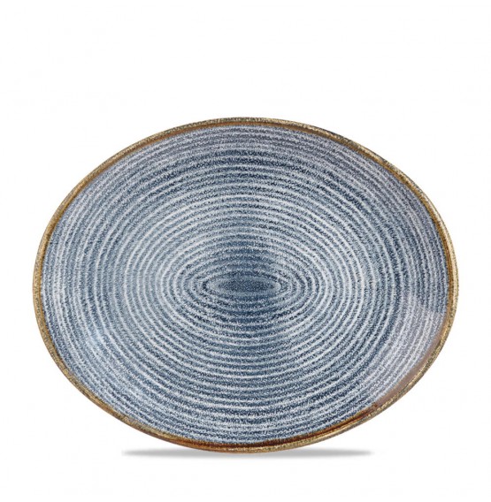 Homespun Slate Blue Oval Plate