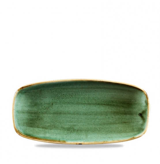 Stonecast Samphire Green Chefs' Oblong Plate No 2