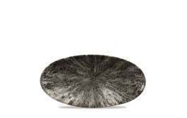 Stone Quartz Black Chefs' Oval Plate