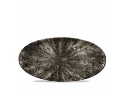 Stone Quartz Black Chefs' Oval Plate