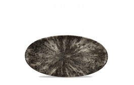 Stone Quartz Black Chefs' Oval Plate