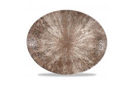 Stone Zircon Brown Oval Coupe Plate