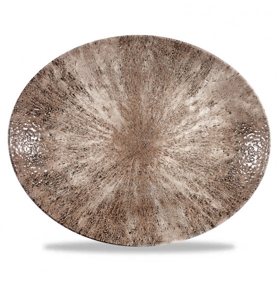 Stone Zircon Brown Oval Coupe Plate