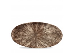 Stone Zircon Brown Chefs' Oval Plate