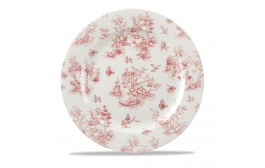 Vintage Prints Cranberry Toile Plate