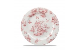 Vintage Prints Cranberry Toile Plate